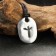 Amulet "Scandinavian runes", Runa Algiz, 21x29mm, metallic