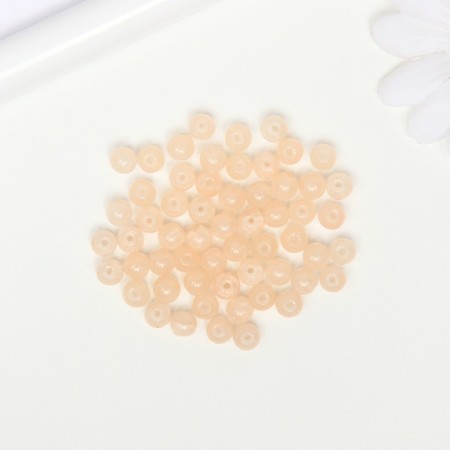 Bead glass "Jade kracle" 6 mm, 59 pcs. cream