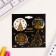 Icons sunset set 3 pcs d = 35 mm "New Year" with embossing 9x9 cm