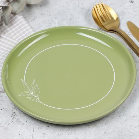 Ceramic plate "Olive", 19.6 cm, green color-2