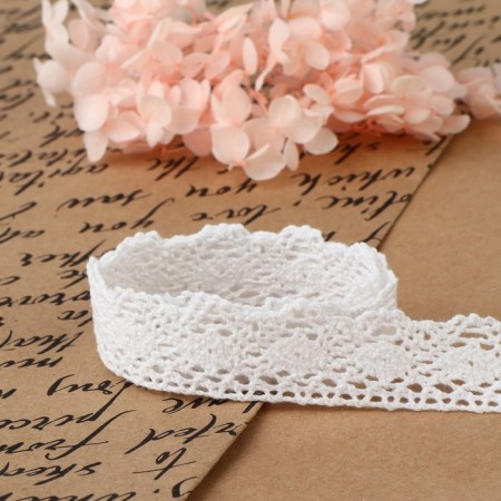 Knitted lace, 20 mm × 10 ± 1 m, white color-2