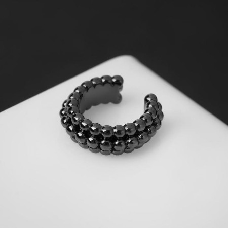 Earring "caffe" rounds, black color-1