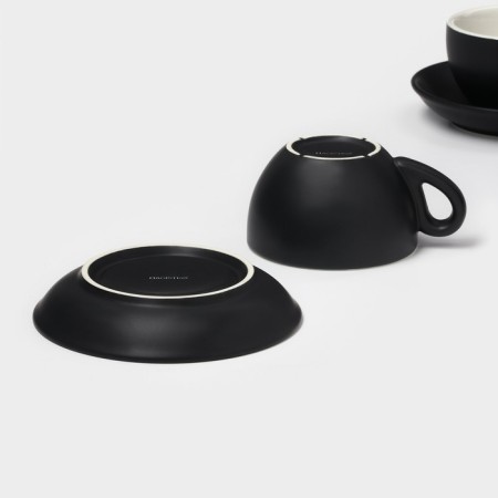 Keramic Tea Magistro Matt Black, 4 items: a cup 210 ml, 2 pcs, a saucer d = 14 cm, 2 pcs-5