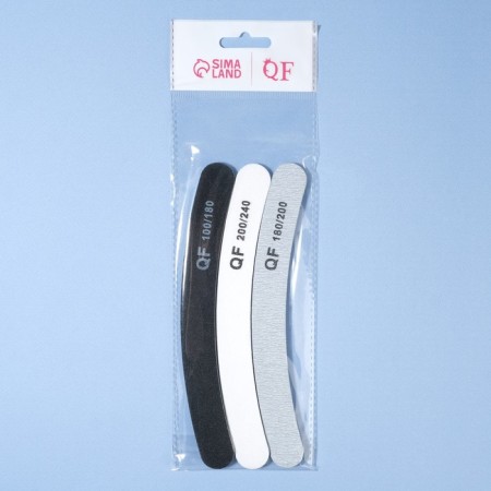 Files-fleshs, abrasiveness 100/180, 180/200, 200/240, 18 cm, 3 pcs, black/gray/white color-3
