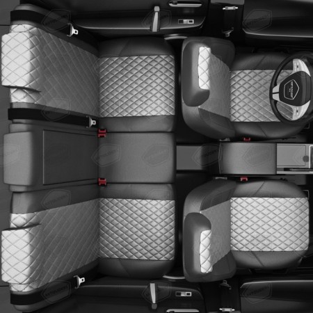 Auto-Chekhls for Peugeot Expert Tepee 2 since 2007-2016, 3 places, van, perforation, eco-leather, light gray color, dark gray-7