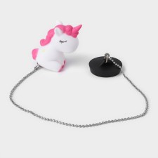 Bath plug with a unicorn toy, diameter: top 5.1 cm, bottom 4.6 cm, white color