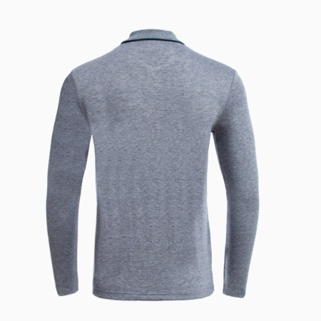 Male polo with long sleeve, gray/blue color, size m-7