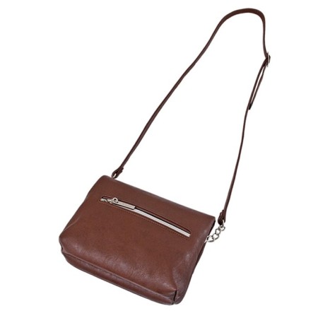 Messenger bag, valve department, brown color 16.5x20x8cm-2