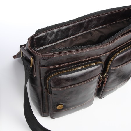 Male bag, xl zolo, dark brown color-4