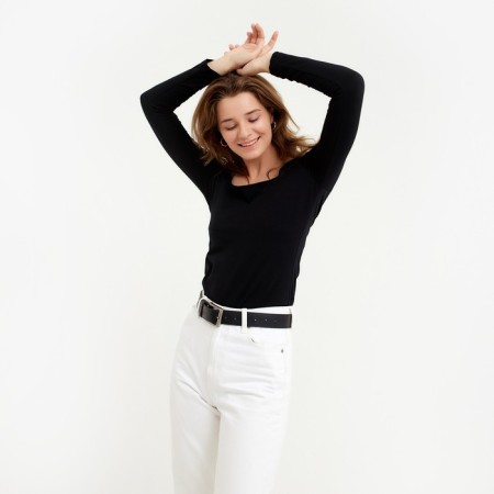 Women's longliva Minaku: Basic Line Black Color, Rr. 44-4