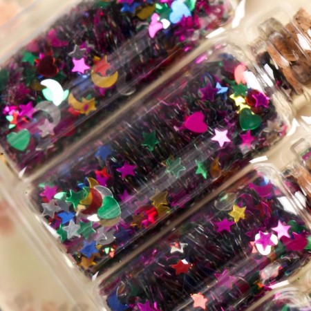 Set 4 bottles with glitter "Stars Brill" 7.5/6.5/5.5/4.5 cm, volume: 20/15/10/7 ml-1