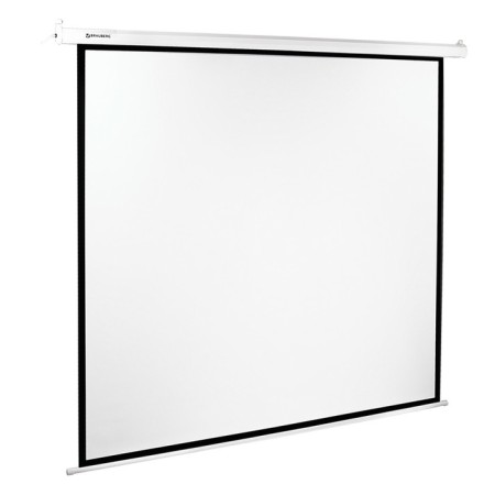 Production screen 180 x 180 cm, Brauberg Moto, matte, wall, electric drive-3
