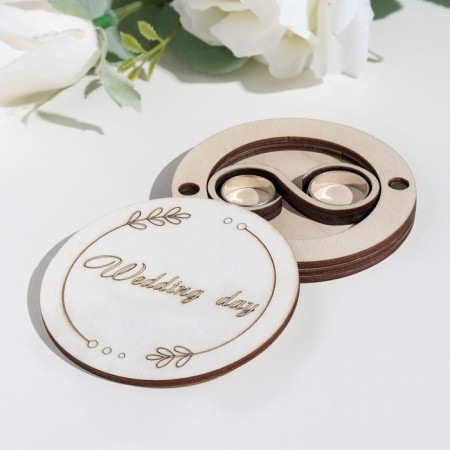 Wedding day rings stand for a magnet, round