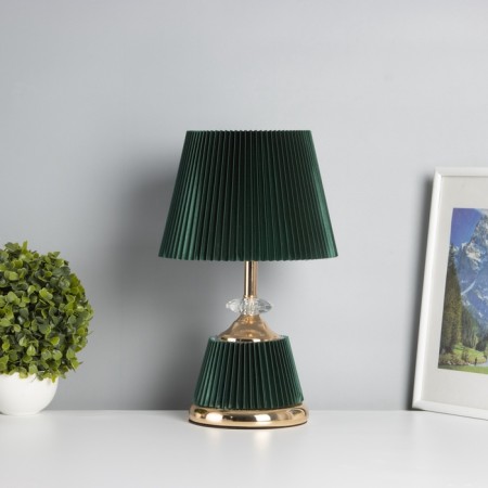 Table lamp "Claudia" 1x40W E27+LED Emerald Belief/Gold 15x15x32.5cm 10683