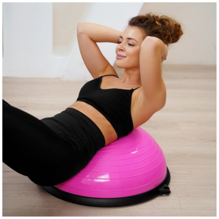 Semosfer Bosu gymnastic, 55 x 20 cm, with a pump, pink color-4