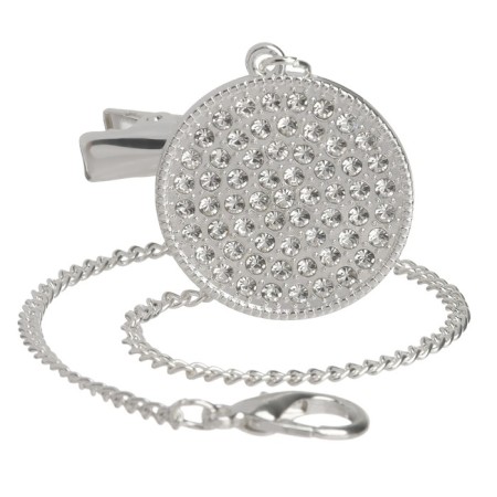 Set: Nipple - Orthodontic dummy with a holder, Little Princess, with a cap, from 6 months, pink/silver, rhinestones-4