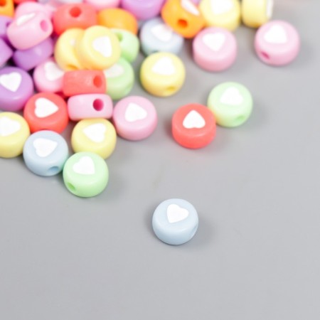 A set of beads for creativity plastic "heart in the circle" Bright 20 g 0.4x0.6x0.6 cm-1