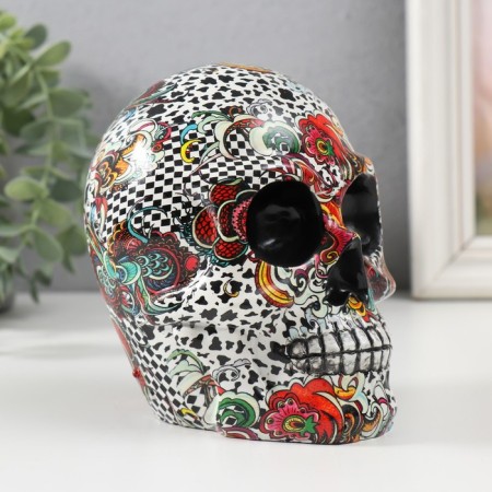 Souvenir Polystone "Skull Color" mix 9x11x13 cm-2