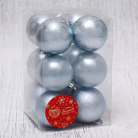Set of balls plastic D-5 cm, 12 pcs "Classic Assorted" Blue-1