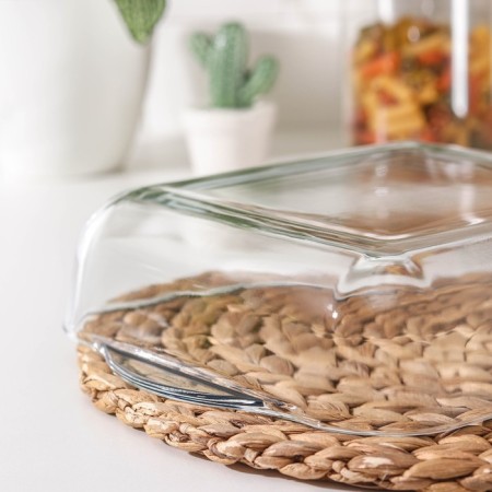 Borcam heat -resistant glass tray, square, 2 l, 22 × 22 cm, with a lid-3