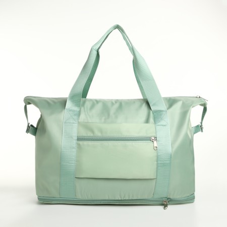 Sports bag with lightning, with an increase, external pocket, green color-1