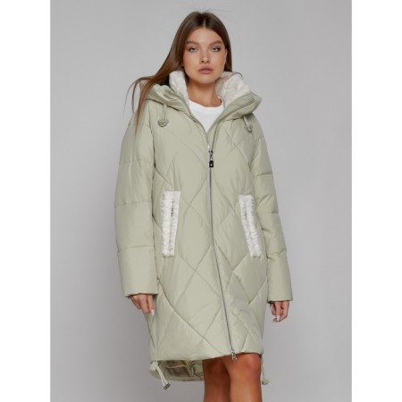 Coat insulated winter female, size 42, color light green-8