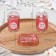 A set of accessories for the bathroom "stripes", 3 items (soap dish, soap dispenser, glass), red color