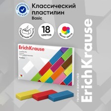 Plasticine 18 colors, 288 g, Erichkrause 
