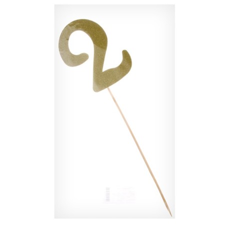Topper in the cake "2", color gold-2