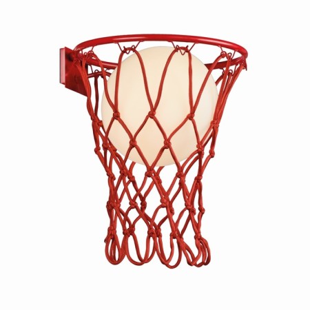 Wall lamp Mantra Basketball, E27, 1x20W, 320x300x370 mm, Matte red color