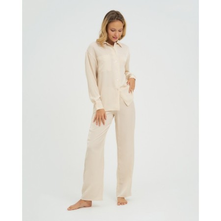 Female pajamas (shirt and trousers) KAFTAN beige, r.48-50-1