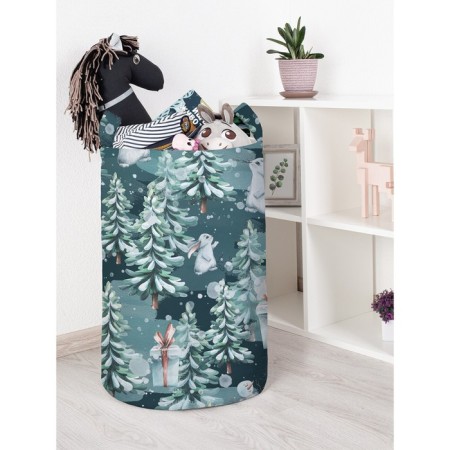 Basket for toys "Bunny in a winter fairy tale, size 40x60 cm
