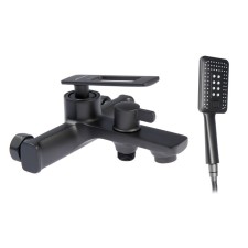 ACCOONA A63127AT bath mixer, single -leaf, pour 175 mm, shower set, black