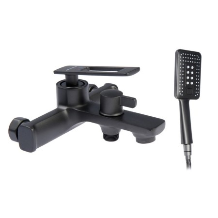 ACCOONA A63127AT bath mixer, single -leaf, pour 175 mm, shower set, black