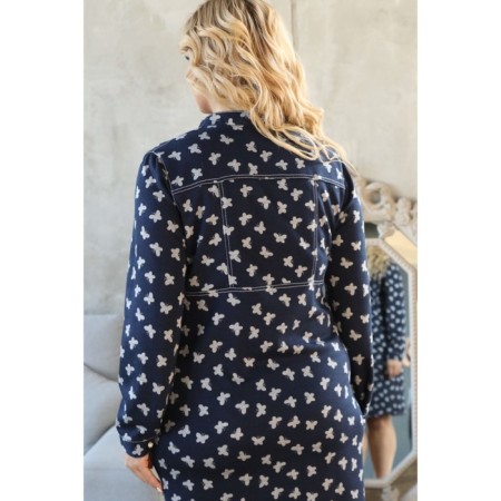 Female dress, size 60, blue, white color-4