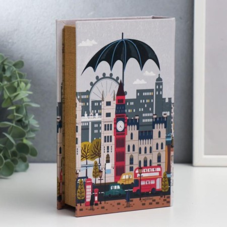 Safe Brush Tree leatherette "London. Rain" 21x13x5 cm-4