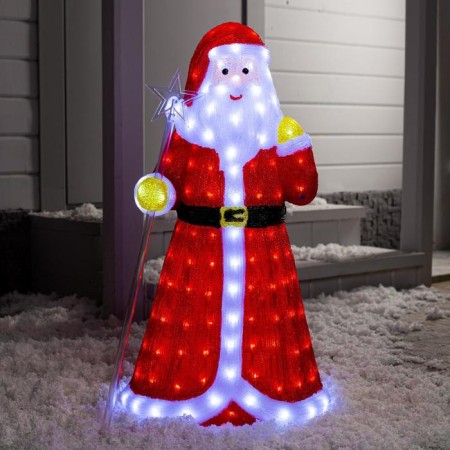 LED figure "Santa Claus" 30 × 80 × 40 cm, acrylic, 40 LED, 8 modes, 24 V, glow of white