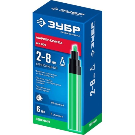 Marker-color construction bison MK-800 06327-4, wedge-shaped, 2-8 mm, green-2