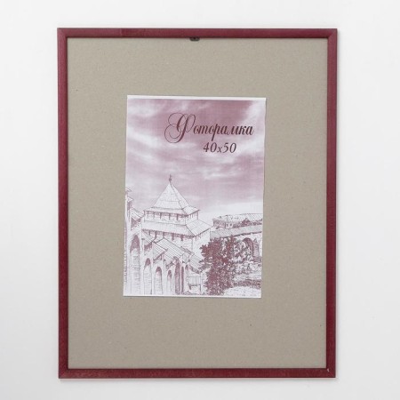 Photo frame pine С14 No. 1 cherry 40x50 cm (plastic screen)-1