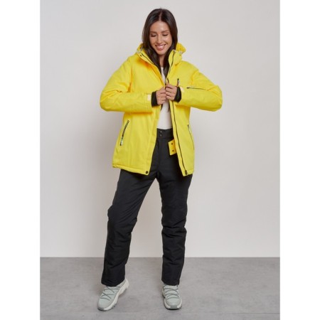 Ski costume female winter, size 42, yellow color-11
