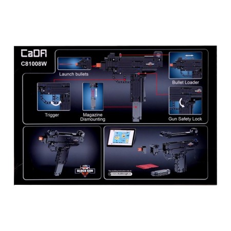 Designer weapon techno "Uzi Automatic", 359 parts, 6 bullets, shoots-6