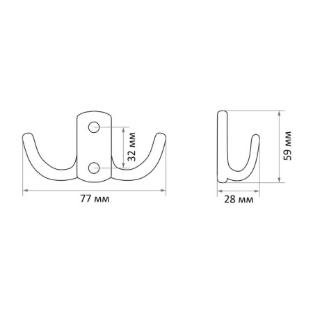 Hook Marlok 04.48.02 212-b, two-rod, chromium color-1