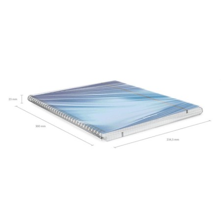A4 notebook, 80 sheets in a cage on the crest Erichkrause Ice Metallic, plastic cover, elastic band, offset block, whiteness 100%, mix-7