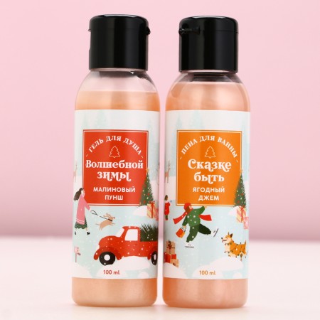 Gift set of cosmetics "Winter Winter!", Show Gel 100 ml and a 100 ml bath, pure happiness-2