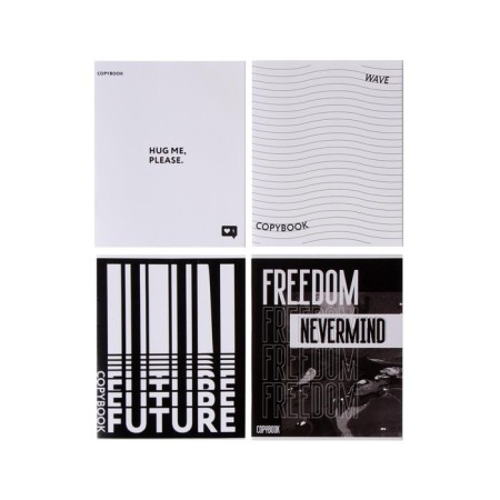 Notebook of 48 sheets in Calligrata Black and White cage, cover coated paper, block No. 2, whiteness 75% (gray sheets), mix