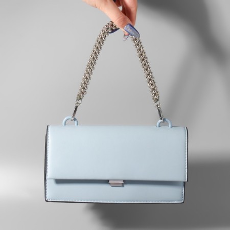 Handle for bag, cord from beads, 28 cm, silver color-3