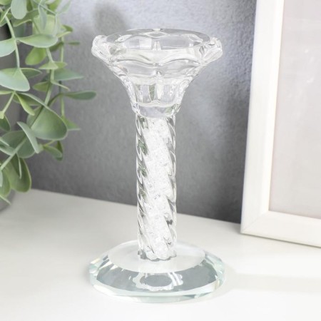 Glass of Glass for 1 candle "Spiral" 12.5x7x7 cm-1