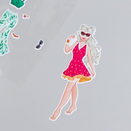 Plastic sticker "Dress the doll. Summer" 15x20 cm-4