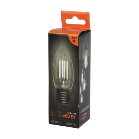 CN35 Filament Candle 7.5W 600lm 4000k E27 Transparent Rexant Sales-3