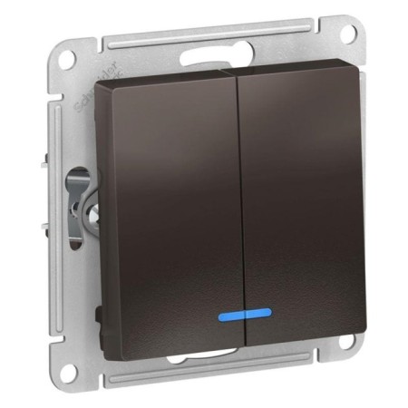 Switch Sche Atn000653 Atlasdesign, SP, 10A, 2 keys, MOKKO color